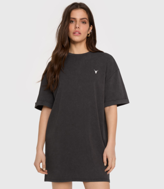 Alix The Label T-shirt dress ladies knitted strass artwork t-shirt dress charcoal grey