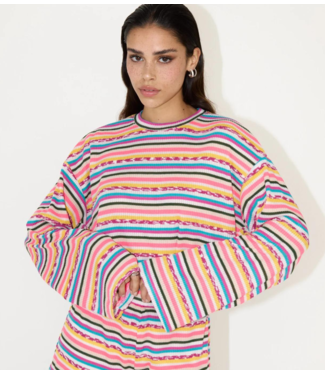 Refined Department Top ladies knitted striped cropped top lola multi colour