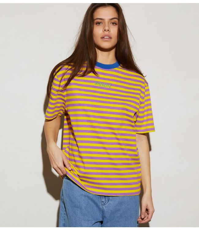 Stieglitz T-Shirt Manuel Striped T­shirt Purple