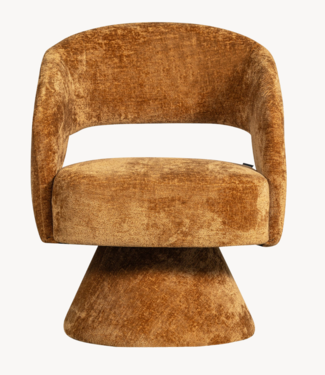 Woood exclusive Fauteuil Ebba draaibare fauteuil chenille terra