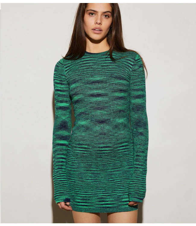 Stieglitz Jurk Spacedye Mini Dress Green