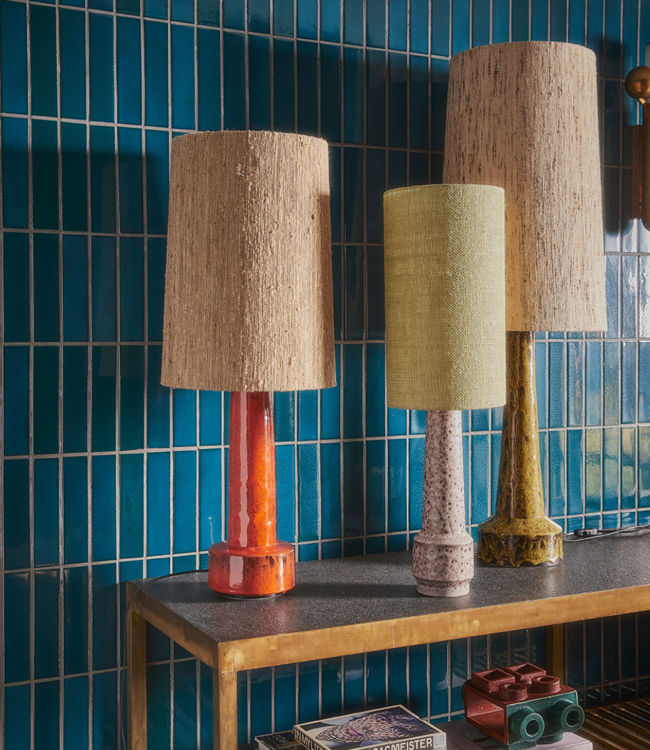 HKLIVING Lampenvoet retro stoneware lamp base mustard