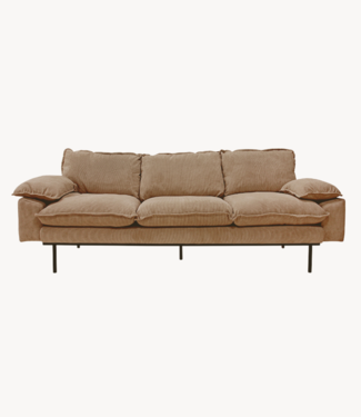 HKliving Bank retro 3 seats corduroy Brown