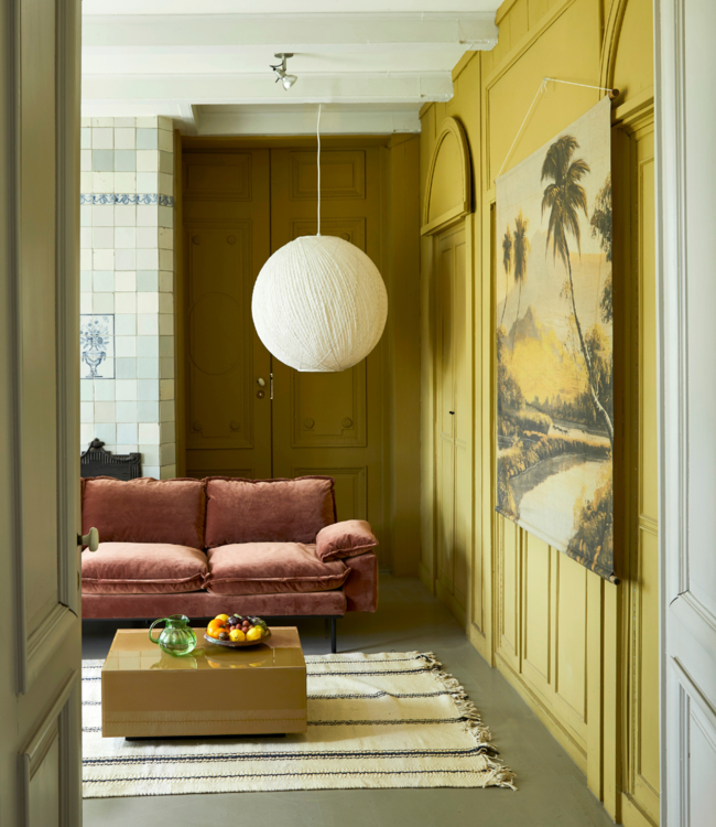 HKLIVING Bank retro sofa 2-seats royal velvet, magnolia