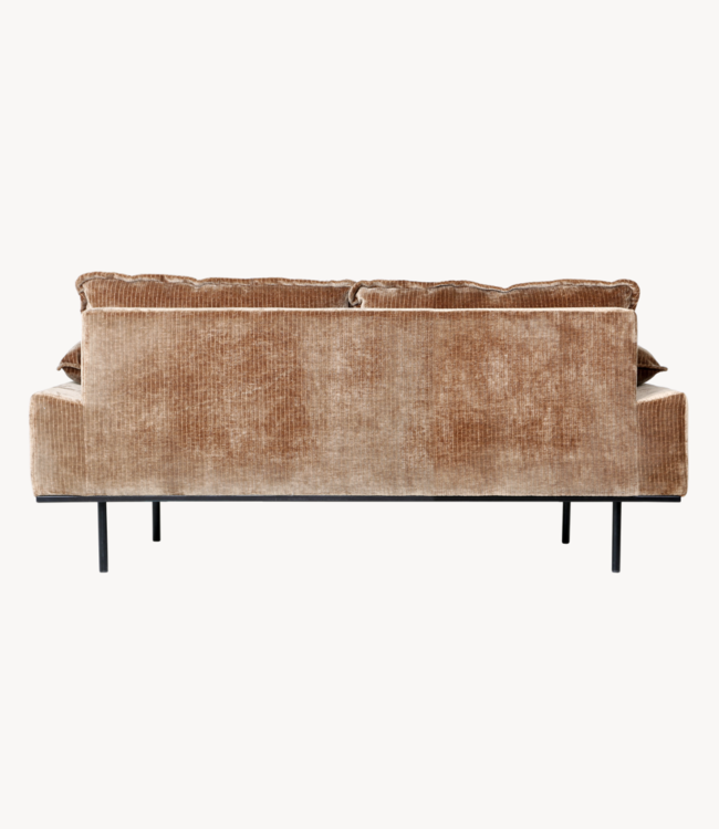 HKLIVING Bank retro sofa 2-seats velvet corduroy, aged gold