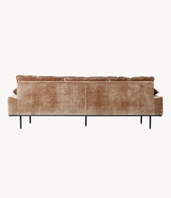 HKLIVING Bank retro sofa 4-seats velvet corduroy, aged gold