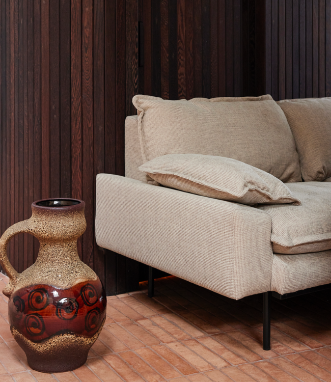 HKLIVING Bank retro sofa: 3-seats, wafer, cream