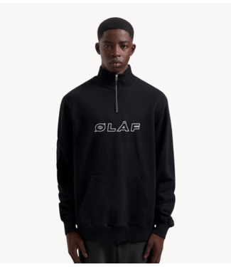 Olaf Sweater Italic zip mock black NOS