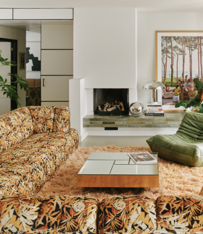 HKLIVING Bank Wave couch: element middle small, printed hollywood special