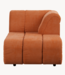 HKLIVING Bank Wave couch: element right divan, corduroy rib, dusty orange