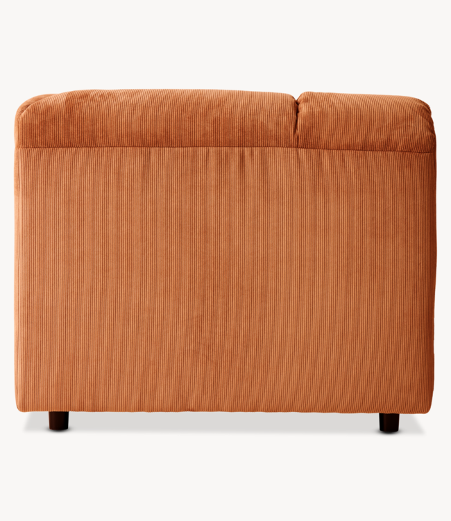 HKLIVING Bank Wave couch: element right divan, corduroy rib, dusty orange