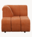 HKLIVING Bank Wave couch: element left divan, corduroy rib, dusty orange