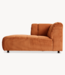 HKLIVING Bank Wave couch: element left divan, corduroy rib, dusty orange