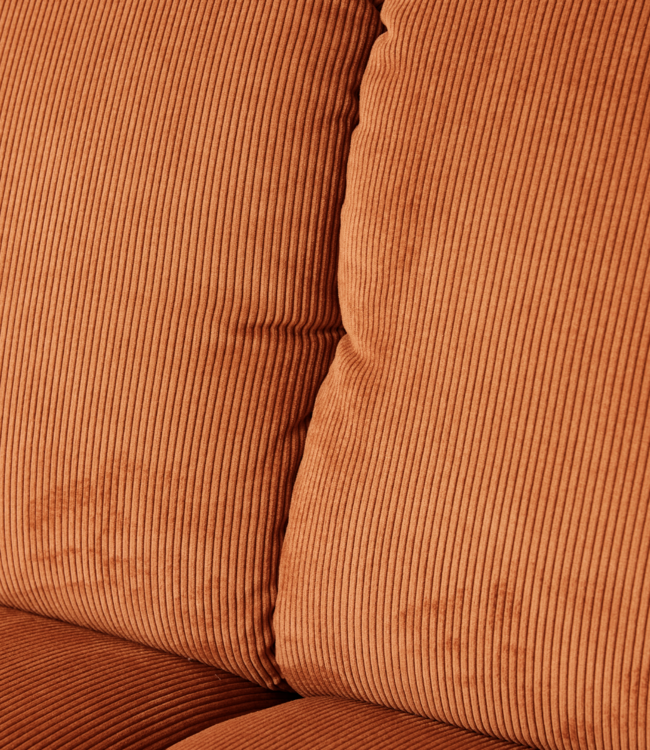 HKLIVING Bank Wave couch: element middle, corduroy rib, dusty orange