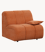 HKliving Bank Wave couch: element right low arm, corduroy rib, dusty orange