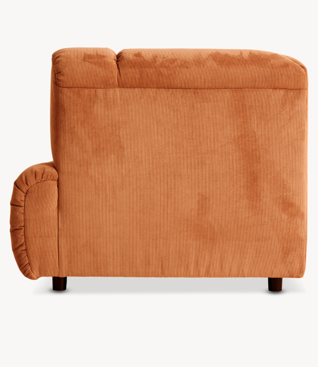HKLIVING Bank Wave couch: element right high arm, corduroy rib, dusty orange