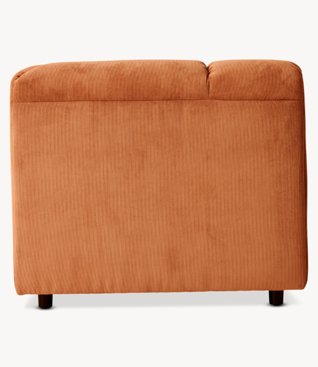 HKLIVING Bank Wave couch: element corner, corduroy rib, dusty orange