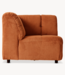 HKLIVING Bank Wave couch: element corner, corduroy rib, dusty orange