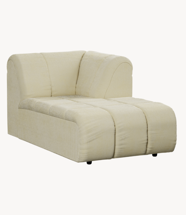 HKLIVING Bank Wave couch: element right divan, corduroy rib, olive