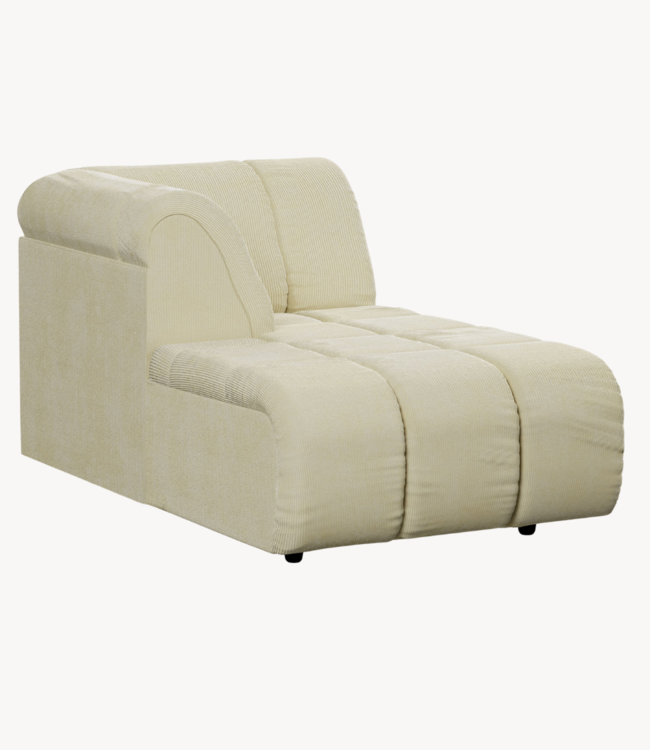 HKLIVING Bank Wave couch: element left divan, corduroy rib, olive