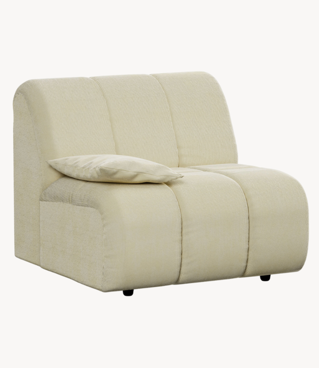 HKLIVING Bank Wave couch: element left low arm, corduroy rib, olive