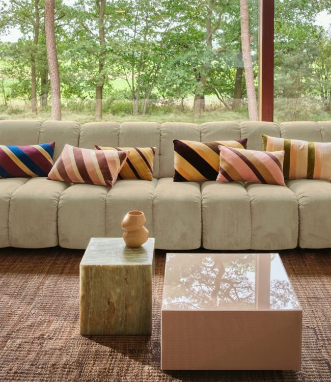 HKLIVING Bank Wave couch: element left low arm, corduroy rib, olive