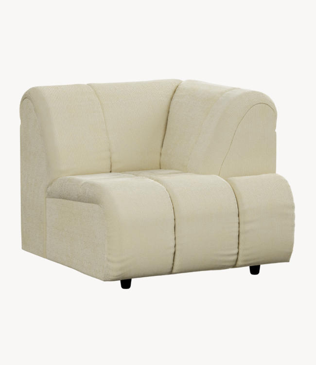 HKLIVING Bank Wave couch: element right high arm, corduroy rib, olive