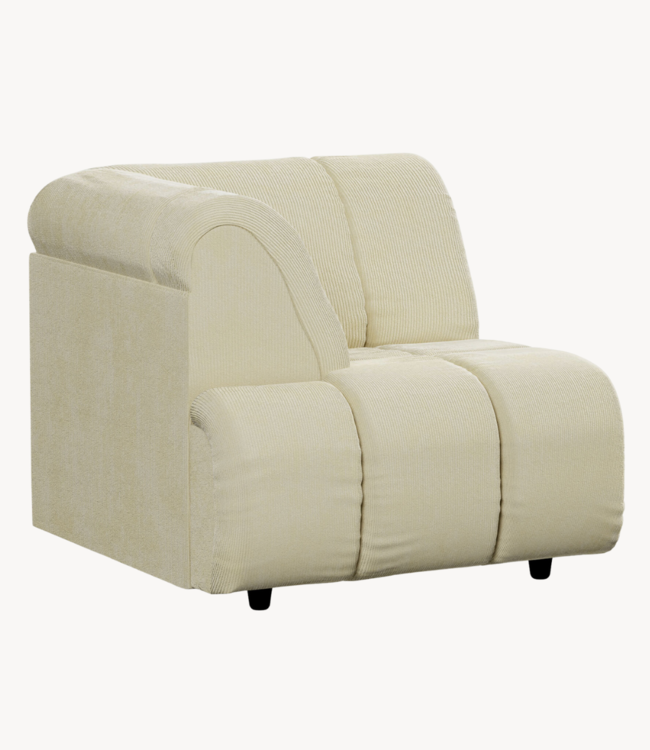 HKLIVING Bank Wave couch: element left high arm, corduroy rib, olive