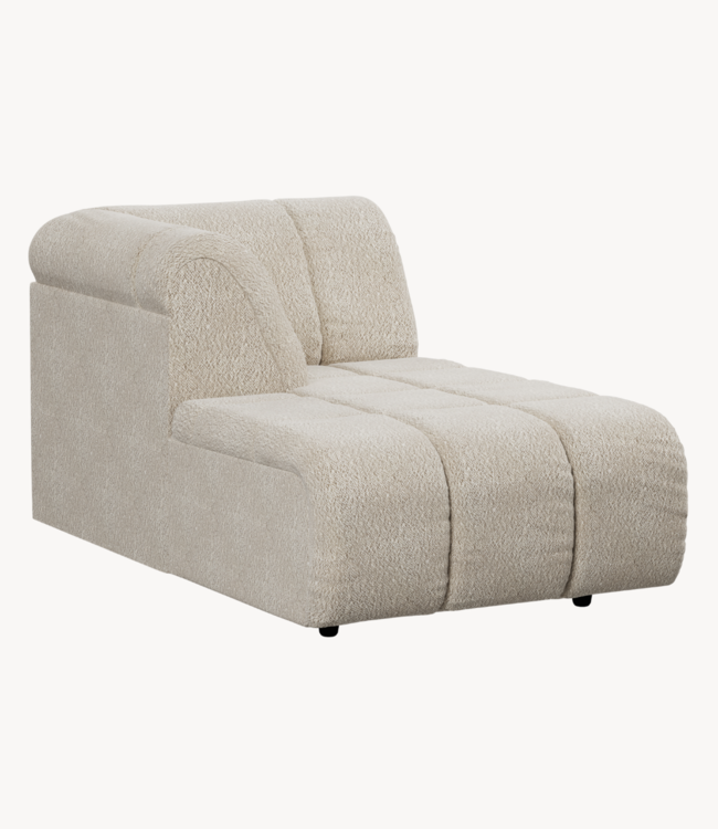 HKLIVING Bank Wave couch: element left divan, boucle cream