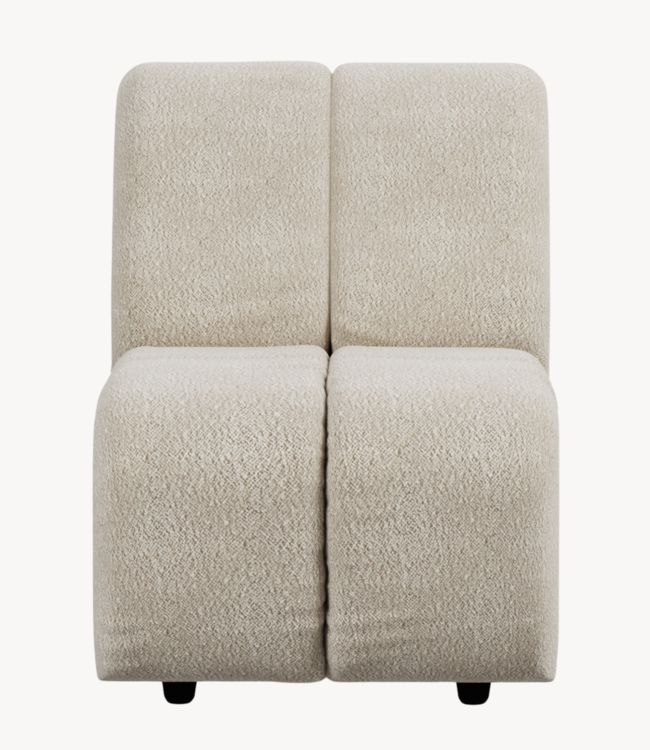 HKLIVING Bank Wave couch: element middle small, boucle cream