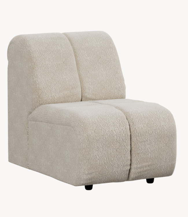 HKLIVING Bank Wave couch: element middle small, boucle cream