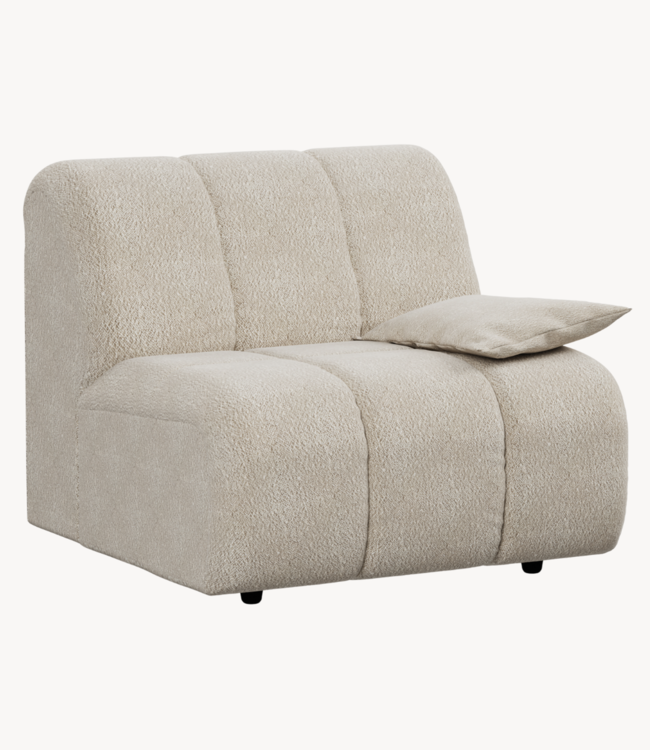 HKLIVING Bank Wave couch: element right low arm, boucle cream