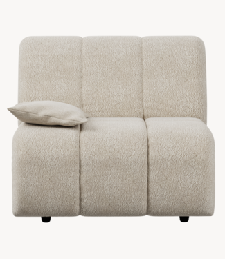 HKLIVING Bank Wave couch: element left low arm, boucle cream