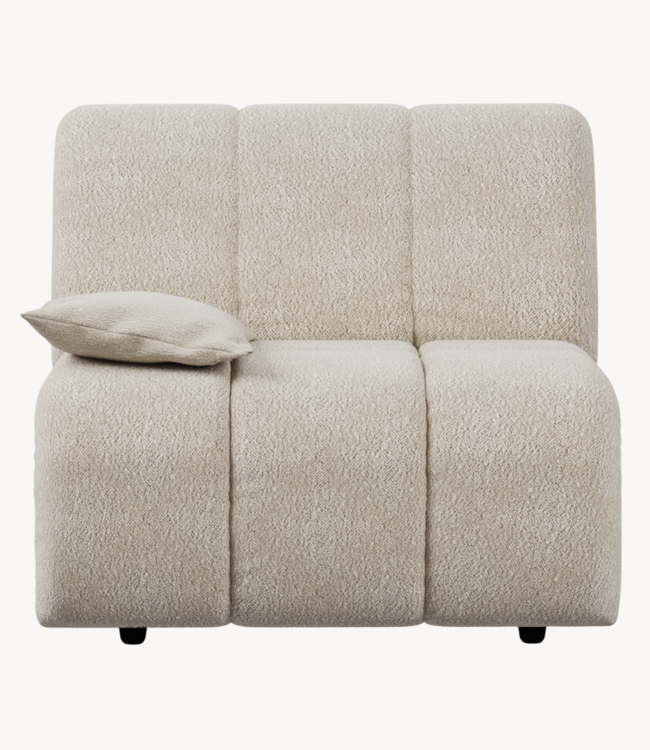 HKLIVING Bank Wave couch: element left low arm, boucle cream