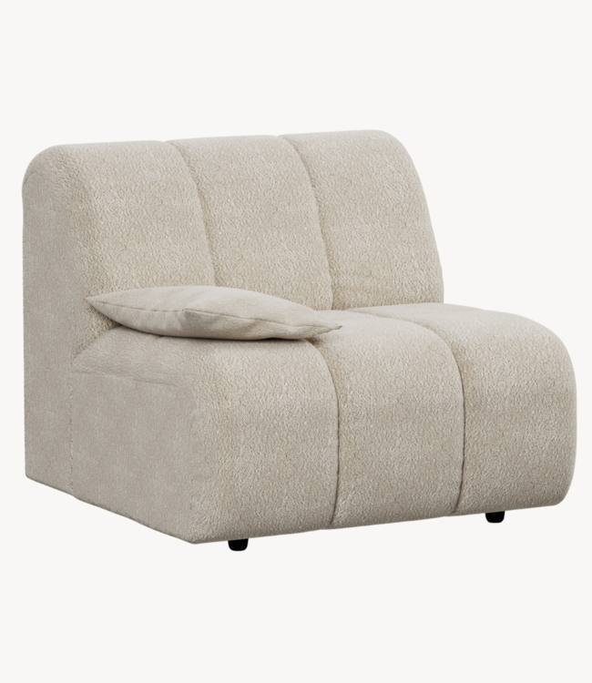 HKLIVING Bank Wave couch: element left low arm, boucle cream