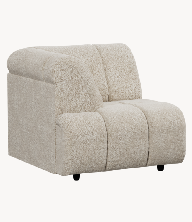 HKLIVING Bank Wave couch: element left high arm, boucle cream