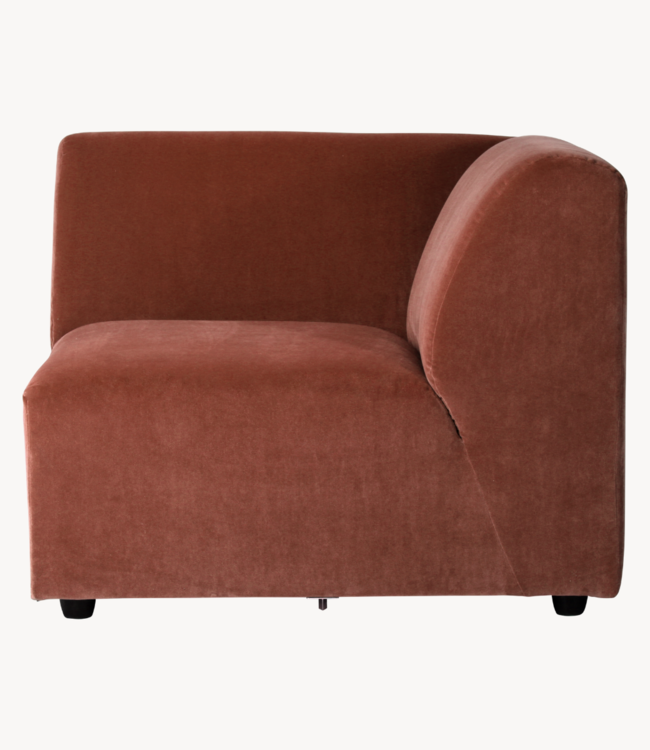 HKLIVING Bank jax couch: element right end, royal velvet, magnolia