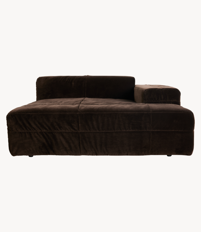 HKLIVING Bank Brut sofa: element right divan, royal velvet, espresso