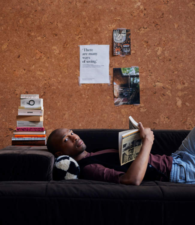 HKLIVING Bank Brut sofa: element right divan, royal velvet, espresso