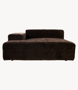 HKliving Bank Brut sofa: element left divan, royal velvet, espresso