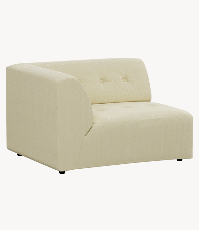 HKLIVING Bank vint couch: element left 1,5-seat, corduroy rib, olive