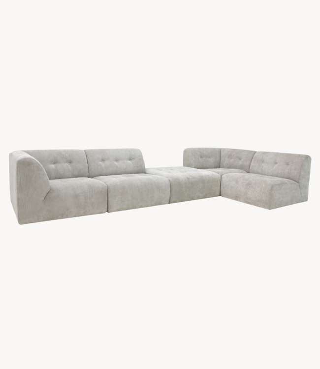 HKLIVING Bank vint couch: element right, corduroy rib, crème