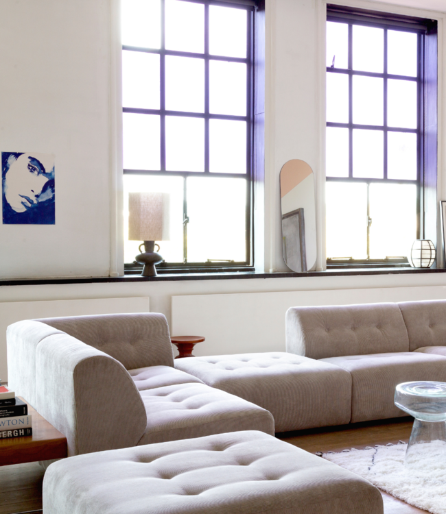 HKLIVING Bank vint couch: element left divan, corduroy rib, cream