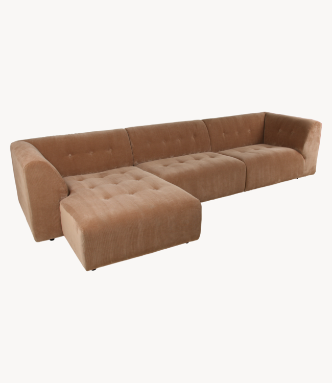HKLIVING Bank vint couch: element left divan, corduroy rib, brown