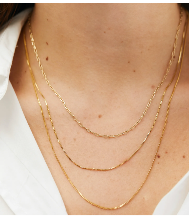 Anna+Nina Ketting Link Plain Necklace Gold Plated essential
