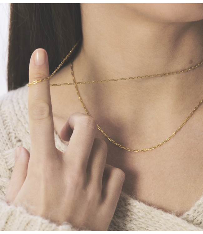 Anna+Nina Ketting Link Plain Necklace Gold Plated essential
