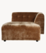 HKLIVING Bank vint couch: element right divan corduroy velvet, aged gold