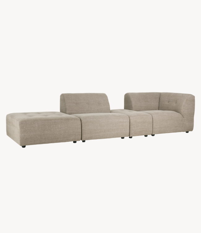 HKLIVING Bank vint couch: element right divan linen blend, taupe