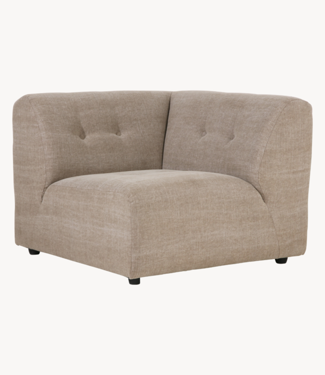 HKLIVING Bank vint couch: element right, linen blend, taupe