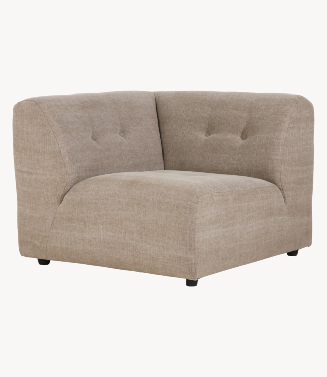 HKLIVING Bank vint couch: element left, linen blend, taupe